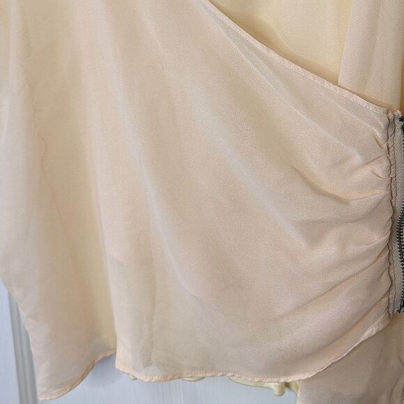 GAP Peach Chiffon Two Layer V-neck Blouse size L - Picture 5 of 13